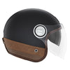 Casque Nox Premium Helmet Jet Heritage Cuir et Heritage Line - Heritage Noir mat Cuir Marron