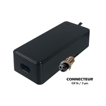 Chargeur trottinette électrique 24V 29.4V / 2A (connecteur GX12-3p) - Excellent Accessoires par Universel - Seulement €29.99! Acheter maintenant sur Nexyo.fr