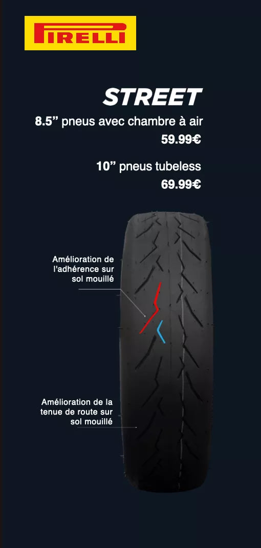 Pneu Pirelli Street 8,5" pour trottinettes électriques - Excellent Pièces détachées par Pirelli - Seulement €59.99! Acheter maintenant sur Nexyo.fr