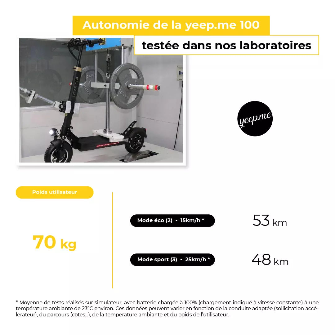 Trottinette électrique Yeep.me 100 - La routière - Excellent Trottinettes par Yeep.me - Seulement €849.00! Acheter maintenant sur Nexyo.fr